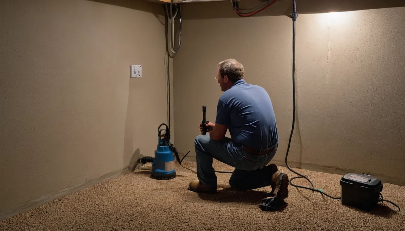 Provider checking a basement window for gaps in the Detroit area